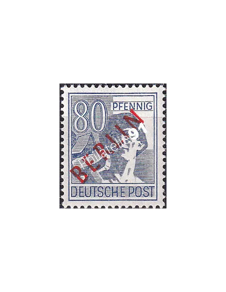 BERLIN, n° 15B, surcharge rouge, collection timbres Allemagne