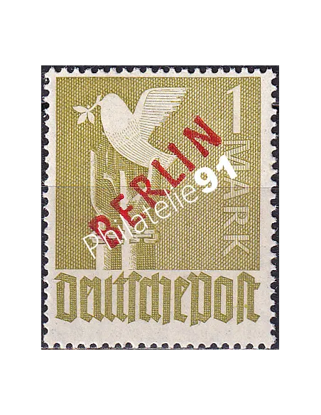 BERLIN, n° 17B, surcharge rouge, collection timbres Allemagne