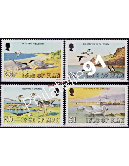 ILE DE MAN - n°  241 à 244 - Oiseaux marins et vues (II)
