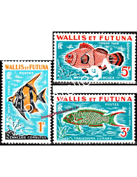 WALLIS ET FUTUNA - Taxe n° 37 à 39 - Thématique : Poissons