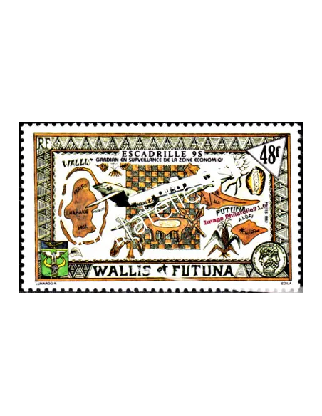 Timbre de WALLIS ET FUTUNA n° 424, avions, timbres des Dom-Tom