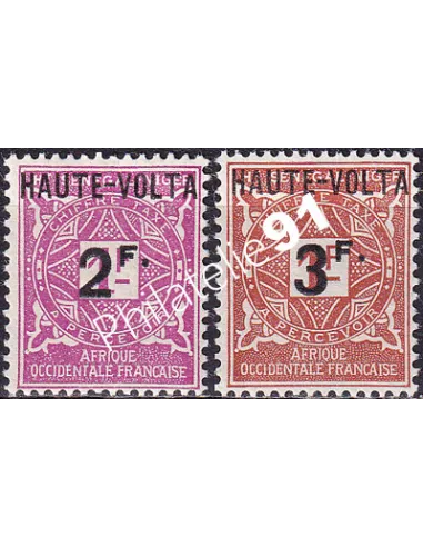 Haute-Volta, Taxe n° 9 et 10 charnière, timbres Colonies françaises