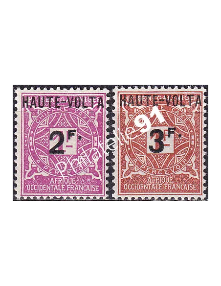 Haute-Volta, Taxe n° 9 et 10 charnière, timbres Colonies françaises