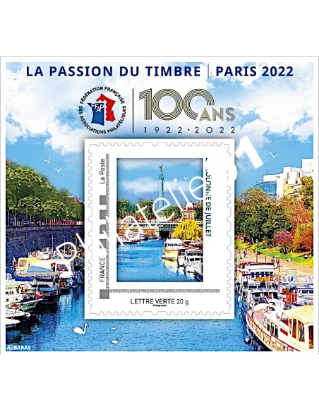F.F.A.P. - Bloc n° 20 - PARIS-PHILEX 2022 - La passion du timbre - La colonne de juillet