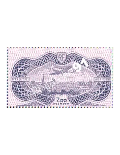 PA n°   91A - Timbre Burelé issu de l'Affiche AFF 91A - Avion survolant Paris - Le BURELÉ - Salon Paris-PHILEX 2022