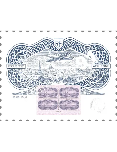 PA n°   91A - AFF 91A - AFFICHE Avion survolant Paris - Le BURELÉ - Salon Paris-PHILEX 2022 -  (Prix net)