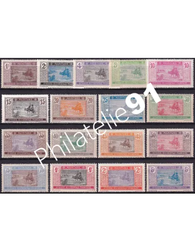 Timbres de Mauritanie n° 17 à 33 charnière, Colonies françaises