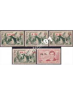 Timbres de Mauritanie n° 133 à 137, collection Colonies françaises