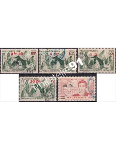 Mauritanie, n° 133 à 137 oblitérés, Timbres Colonies françaises
