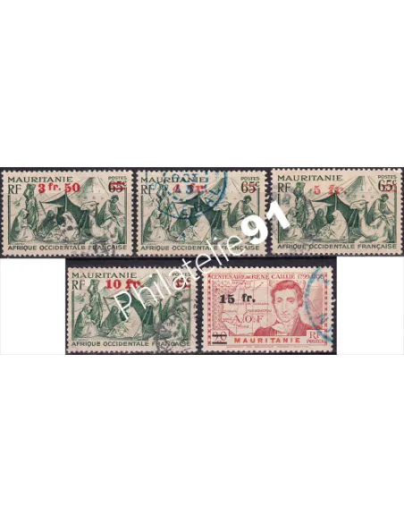 Mauritanie, n° 133 à 137 oblitérés, Timbres Colonies françaises