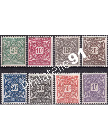 Mauritanie, Taxe n° 17 à 24 charnière, Timbres Colonies françaises