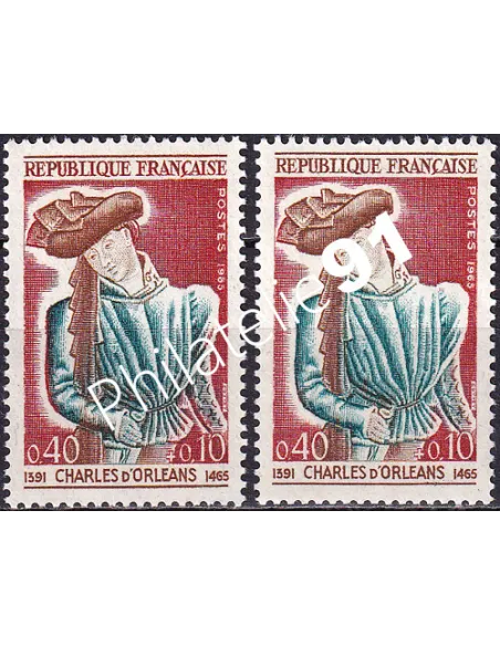 Variété sur timbre n° 1445b, collection timbres France