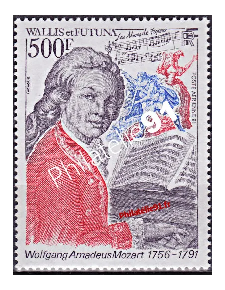 Timbre de WALLIS ET FUTUNA n° PA 172, Mozart, timbre des Dom-Tom