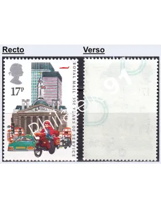 Grande-Bretagne, n° 1186a, Lettre D au verso, collection timbre Europe