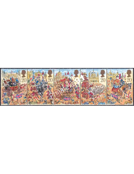 Grande-Bretagne, n° 1410 à 1414, Bande, collection timbre Europe