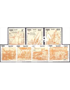 Cambodge, n° 1016 à 1022, collection timbres colonies françaises