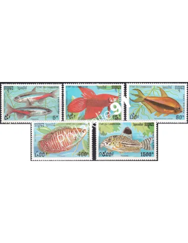 Cambodge, n° 1048 à 1052, collection timbres colonies françaises