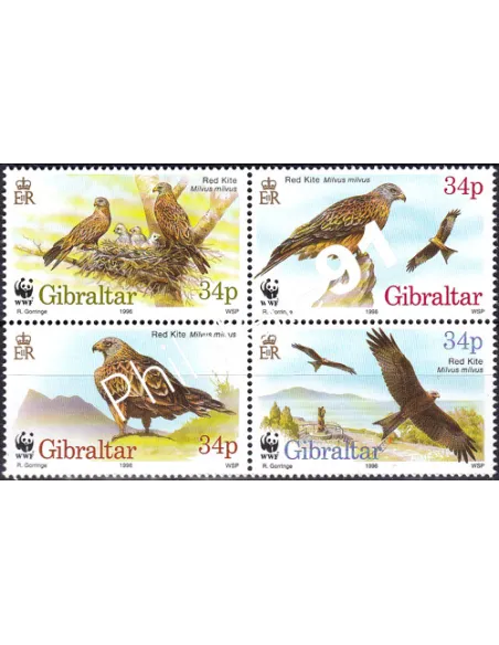 Gibraltar, n° 783 à 786, Bloc de 4, collection timbres Europe