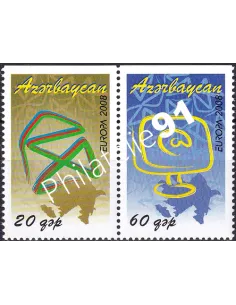 Azerbaïdjan, n° 611a à 612a, issus de carnet,collection timbres Europe