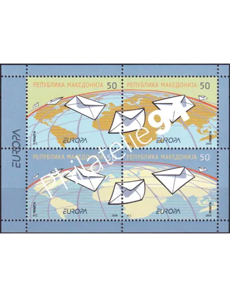 MACÉDOINE, n° 444 à 447, Feuillet de carnet, collection timbres Europe