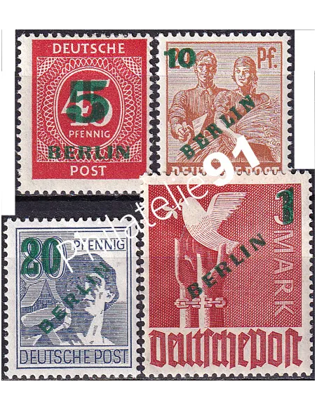 BERLIN, n° 47 à 50 charnière, collection timbres Allemagne
