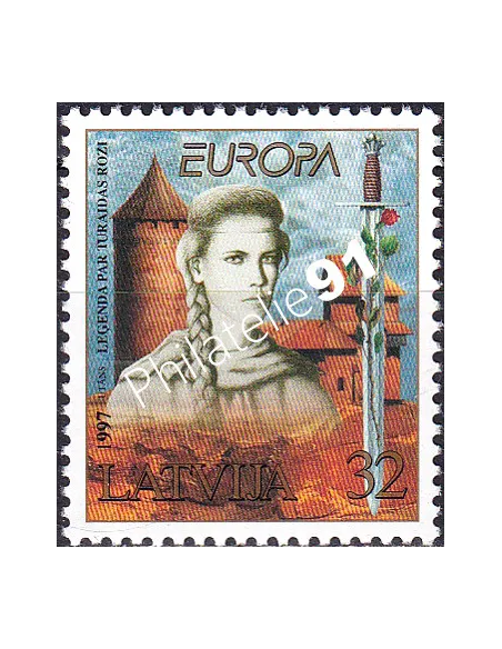 Lettonie, n° 416, collection timbres Europe