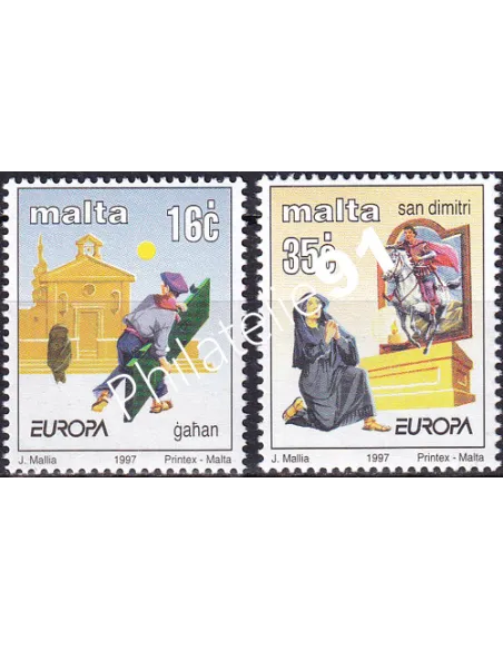 Timbres de MALTE n° 987 à 988, collection timbres Europe