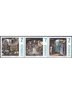 Timbres de Suède n° 1983 à 1985, triptyque, collection timbres Europe