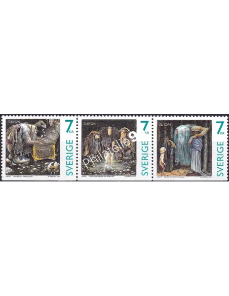 Timbres de Suède n° 1983 à 1985, triptyque, collection timbres Europe