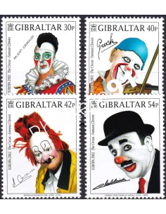 Timbres de Gibraltar n° 1003 à 1006, Le cirque, timbres Europa