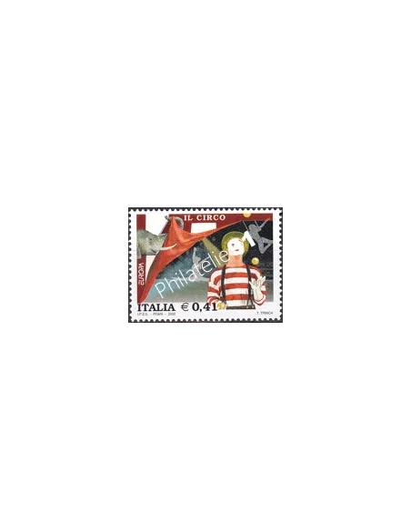 Timbre d'Italie n° 2575, Le cirque, collection timbres Europe