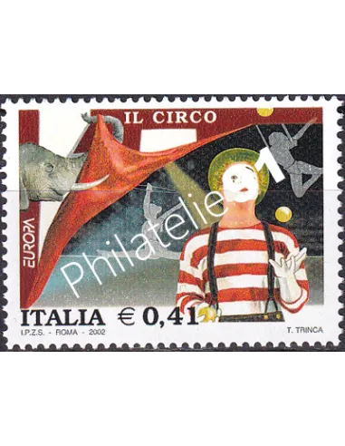 Timbre d'Italie n° 2575, Le cirque, collection timbres Europe