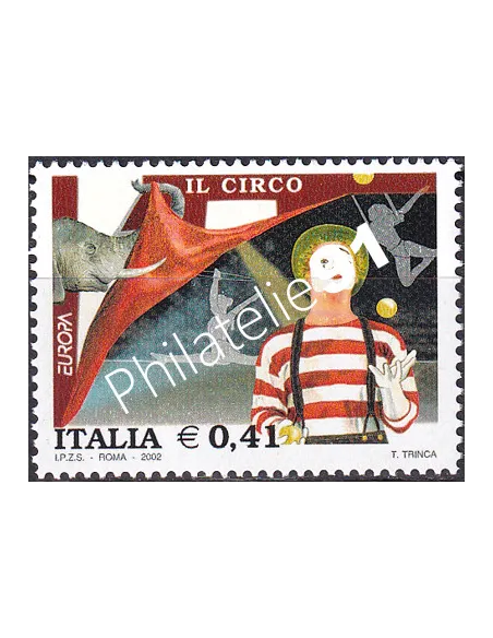 Timbre d'Italie n° 2575, Le cirque, collection timbres Europe