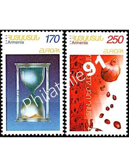 Timbre d'Arménie n° 431 et 432, EUROPA 2003, collection timbre Europe