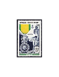 Timbre d'AEF n° 229. Centenaire de la Médaille militaire française