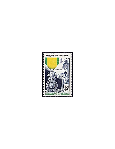Timbre d'AEF n° 229. Centenaire de la Médaille militaire française
