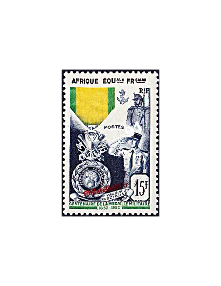 Timbre d'AEF n° 229. Centenaire de la Médaille militaire française