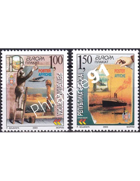 Timbres de Rép. Serbe de Bosnie n° 253 à 254, timbres Europe