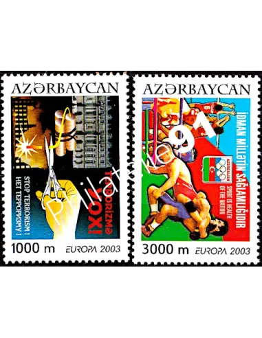 Timbre d'Azerbaïdjan n° 460-461, EUROPA 2003, collection timbre Europe
