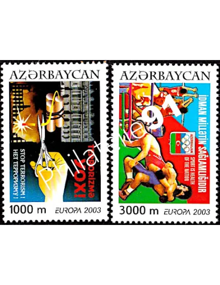 Timbre d'Azerbaïdjan n° 460-461, EUROPA 2003, collection timbre Europe