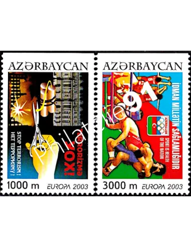 Timbre d'Azerbaïdjan n° 460a-461a, EUROPA 2003, collection timbre Europe