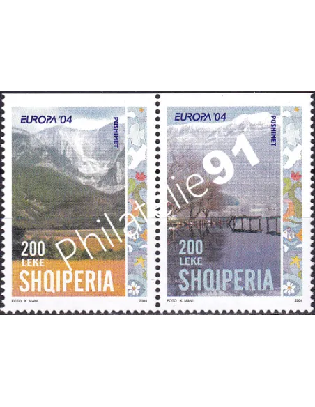 Albanie, n° 2703a à 2704a, Paire, ND en haut,  timbres Europe
