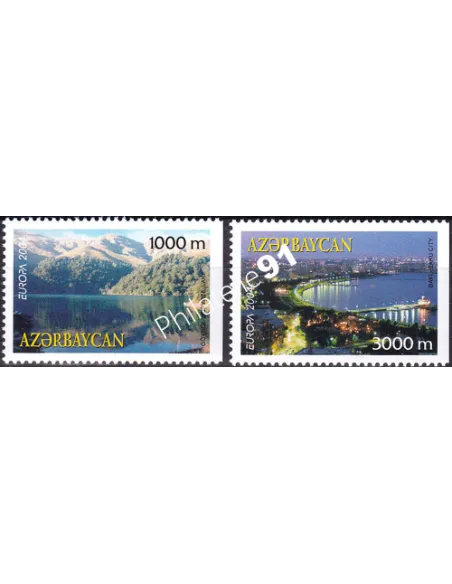 Azerbaïdjan, n° 489b à 490b, ND à droite, collection timbres Europe
