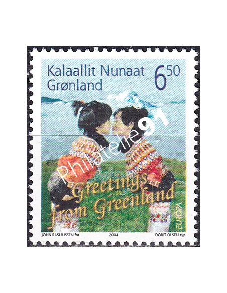 Timbre de Groenland n° 401, Les vacances, collection timbres Europa