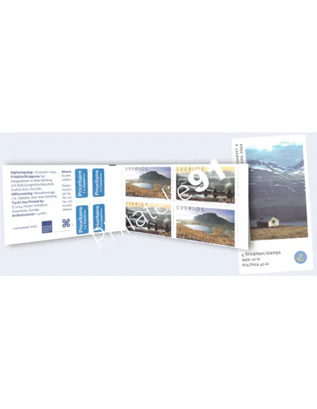 Suède, Carnet n° 2374, collection timbres Europe