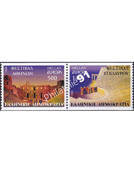 Grèce, n° 1964 à 1965, en paire de carnet, collection timbres Europe