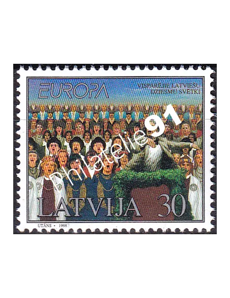 Lettonie, n° 438, collection timbres Europe