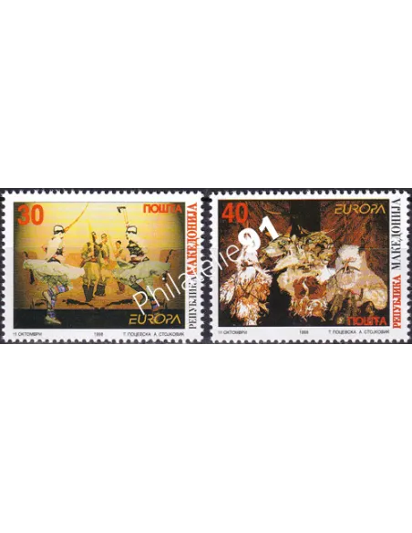 MACÉDOINE, n° 128 à 129, en Paire, collection timbres Europe