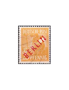 BERLIN, n° 10B oblitéré, surcharge rouge, collection timbres Allemagne