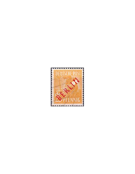 BERLIN, n° 10B oblitéré, surcharge rouge, collection timbres Allemagne